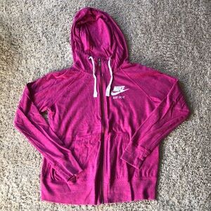 Nike Women's Pink Zip-Up Hoodie